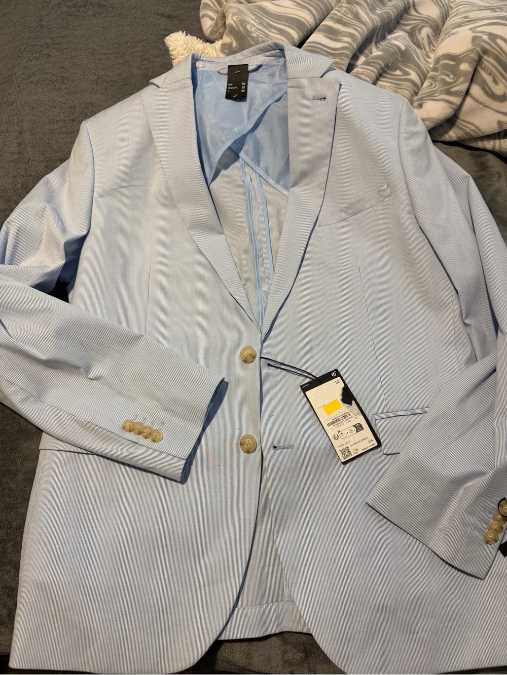Men's Light Blue Two-Button Blazer